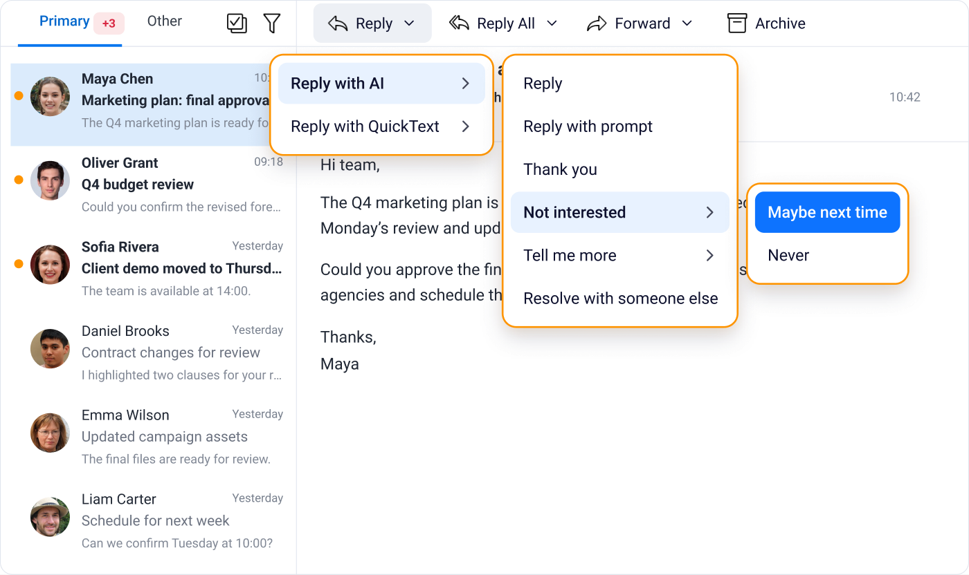 eM Client: Responder con IA